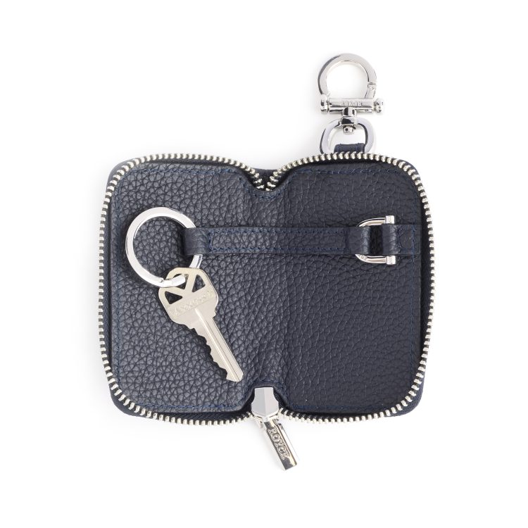 Zip-Around Leather Fob Case, blue