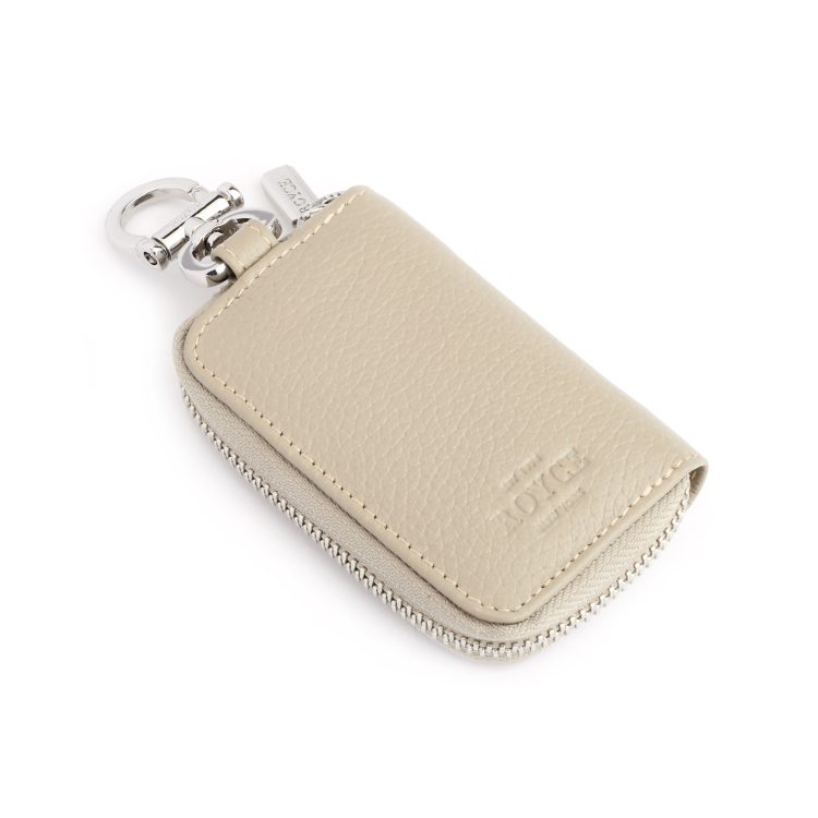Zip-Around Leather Fob Case, taupe