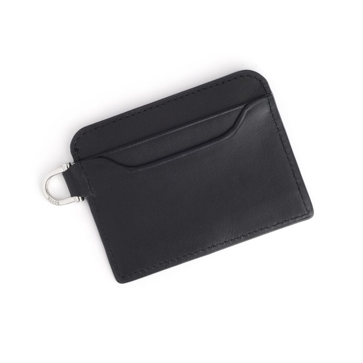 RFID Blocking Slim Cardholder with Key Fob, black