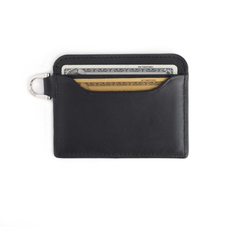 RFID Blocking Slim Cardholder with Key Fob, black