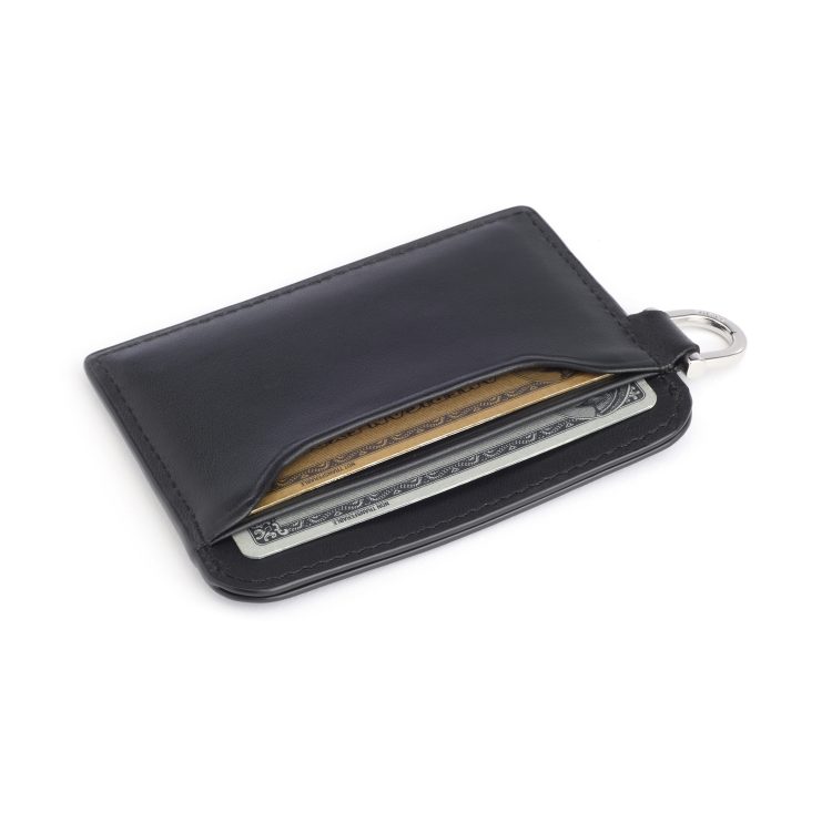 RFID Blocking Slim Cardholder with Key Fob, black