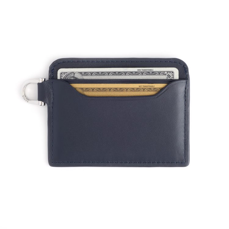 RFID Blocking Slim Cardholder with Key Fob, blue