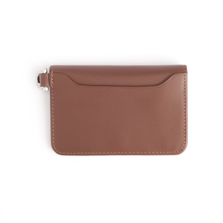 RFID Blocking Bifold Vertical Wallet with Key Fob, tan