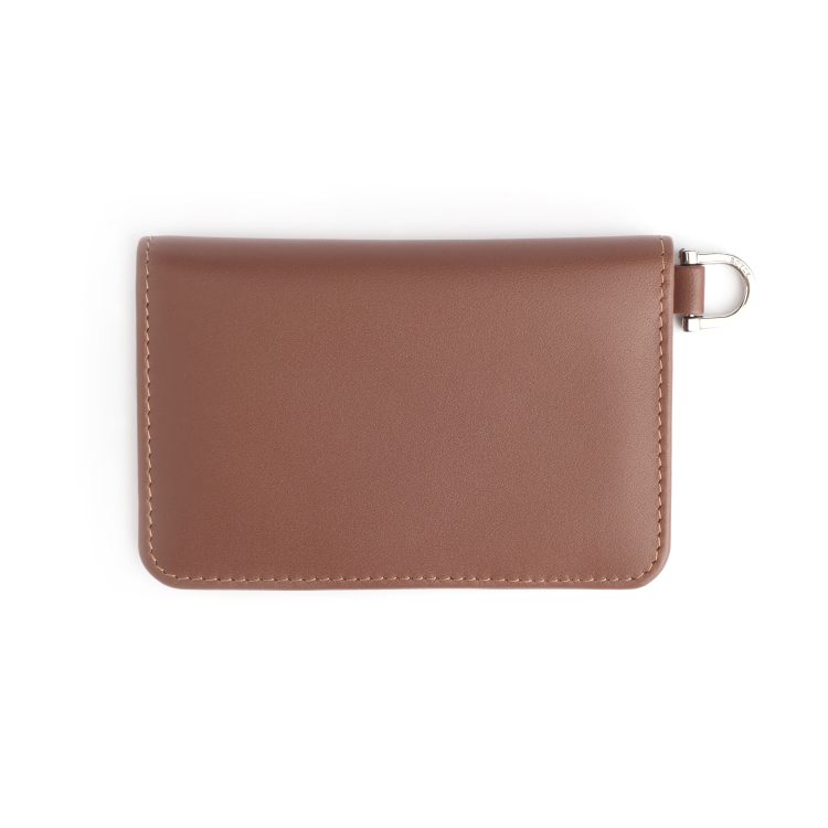 RFID Blocking Bifold Vertical Wallet with Key Fob, tan