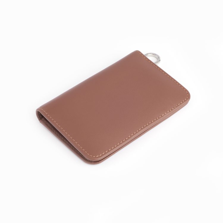RFID Blocking Bifold Vertical Wallet with Key Fob, tan