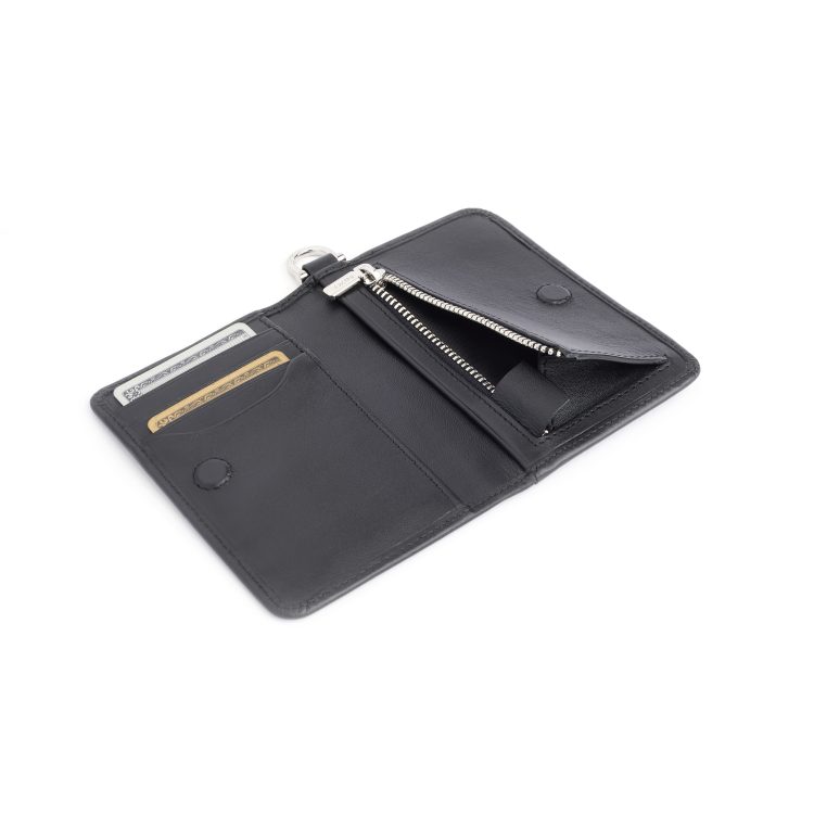 RFID Blocking Bifold Vertical Wallet with Key Fob, black