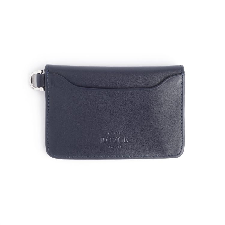 RFID Blocking Bifold Vertical Wallet with Key Fob, blue