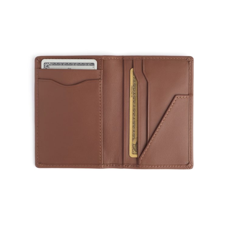 RFID Blocking Vertical Card Wallet, tan
